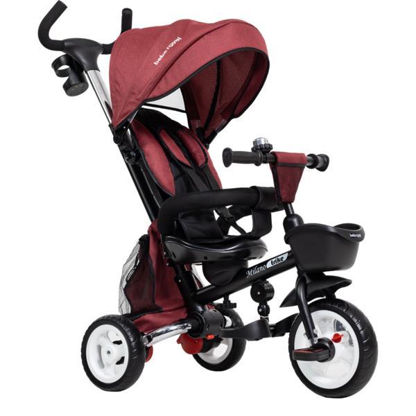 Tricicleta beberoyal milano trike 510 tc rosu copii, pliabila, reglabil, reversibil, copertina, maner parental