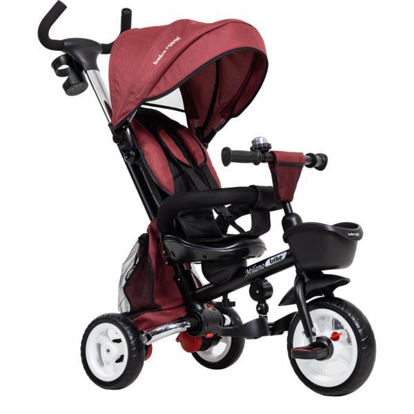 Tricicleta Beberoyal Milano Trike 510 TC Rosu copii, pliabila, reglabil, reversibil, copertina, maner parental