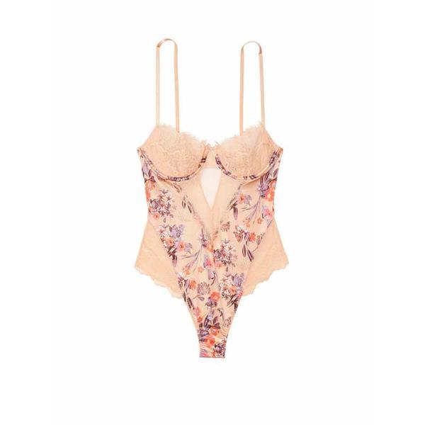 Costum Sexy, Victoria's Secret, Wicked Unlined Balconette, Apricot Floral, Marime XS