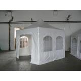 Pavilion Pliabil Professional Aluminiu 50 mm, cu ferestre, PVC 620 gr /m², alb, ignifug, 4x4 m - Corturi24