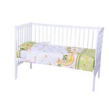 Lenjerie bumbac patut copii Bebe Royal 120*60 - 3 piese - Bufnita Verde