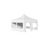 Pavilion Pliabil Professional Aluminiu 50 mm, cu ferestre panoramice, PVC 620 gr /m², alb, ignifug, 5x5 m - Corturi24