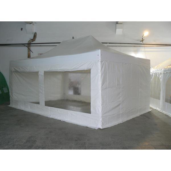 Pavilion Pliabil Professional Aluminiu 50 mm, cu ferestre panoramice, PVC 620 gr /m², alb, ignifug, 4x8 m - Corturi24