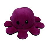 Jucarie reversibila din plus Octopus doll, Oktane, caracatita cu 2 fete pentru reprezentarea sentimentelor, 20x20cm, visiniu-negru
