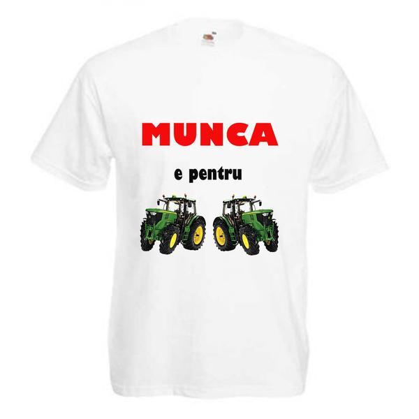 Tricou mesaj munca e pentru tractoare, m
