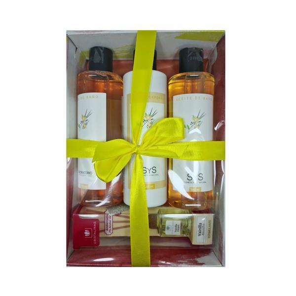 Set cadou Vanilie Laboratorio Sys, fără parabeni gel dus 250ml + ulei baie 250ml + lotiune 250ml + odorizant 18ml