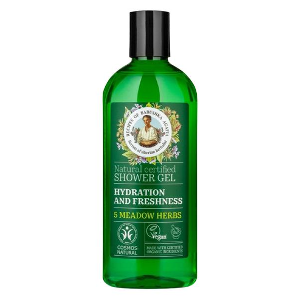Gel de dus hidratare si prospetime cu 5 ierburi din taiga retetele bunicii agafia, 260 ml