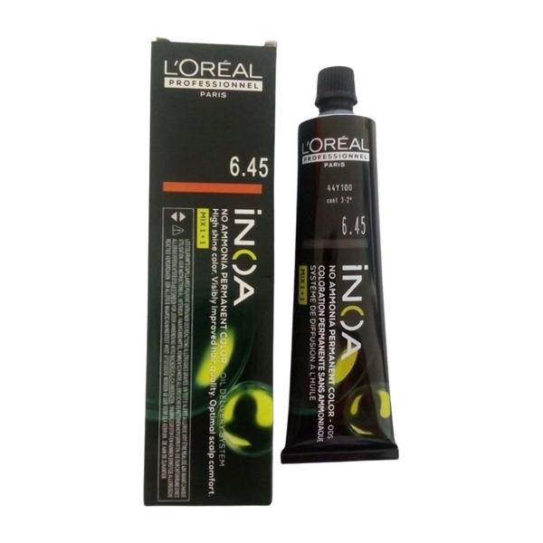 Vopsea de Par Demi-permanenta L&#039;Oreal Professionnel Inoa 6.45 Dark Copper Mahogany Blonde, 60 ml
