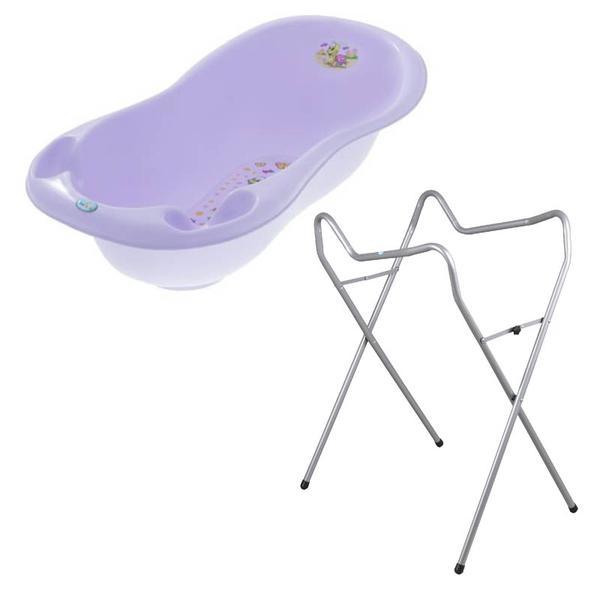 Set cadita 86 cm + suport universal metalic broasca mov - tega baby