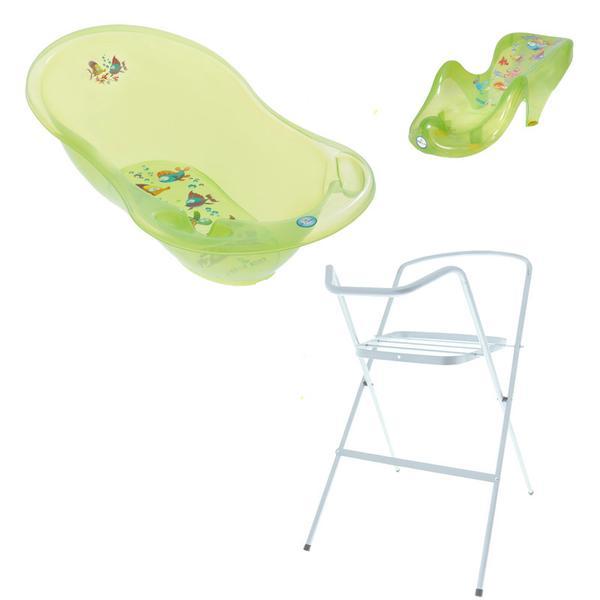 Set pachet cadita verde aq 102 cm + suport anatomic si suport metalic - tega baby