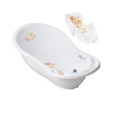 Set cadita copii Folk Alb 102 cm cu senzor de temperatura + suport anatomic cadita