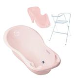 Set pachet cadita Duck Roz 102 cm + suport anatomic si suport metalic