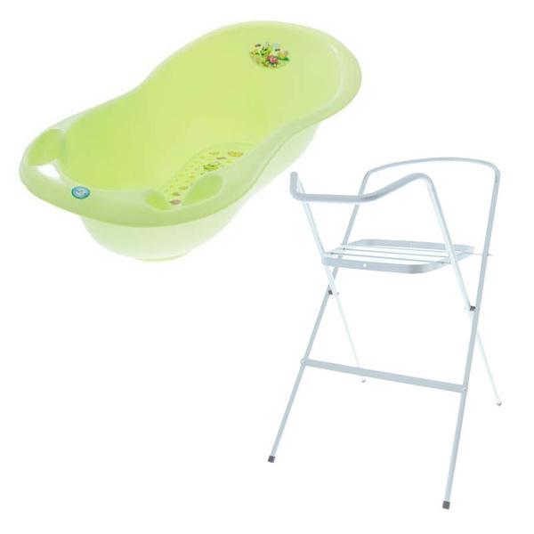 Set cadita 102 cm turtle verde + suport metalic cadita - tega baby