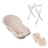 Set pachet cadita Forest Fairytail 102 cm Gri deschis + suport anatomic si suport universal - Tega Baby