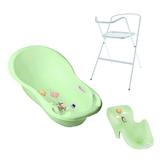Set cadita alb Forest Fairytail Verde 86 cm + suport metalic + suport anatomic cadita