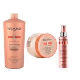 Pachet pentru Par Rebel - Kerastase Discipline: Sampon pentru Par Rebel 1000 ml, Masca cu Cheratina 500 ml, Spray Fluidissime 150 ml