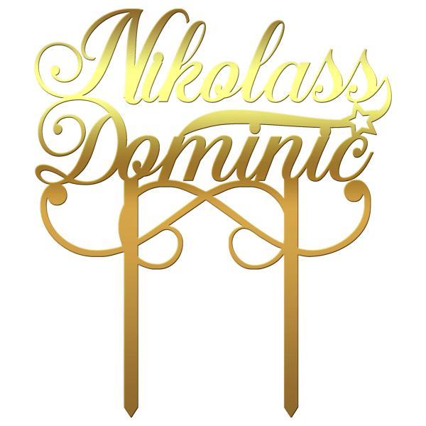 Cake topper personalizat nume nicolas dominic tht - tomvalk