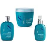 Pachet pentru Par Cret sau Ondulat - Alfaparf Milano Semi di Lino Curls: Sampon 250 ml, Masca 500 ml, Spray pentru Bucle 125 ml