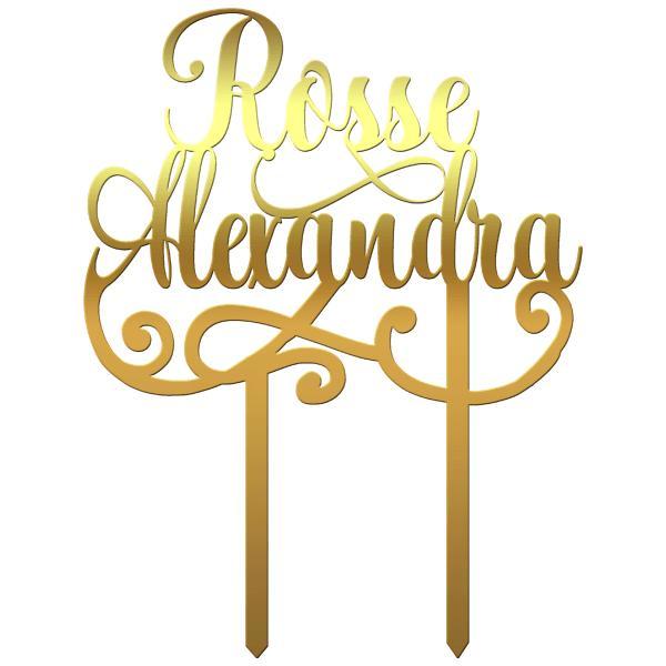 Cake topper personalizat nume rosse alexandra so - tomvalk