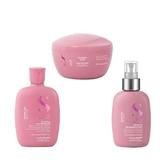 Pachet cu Efect Hidratant pentru Par Uscat - Alfaparf Milano Semi di Lino Moisture Nutritive: Sampon Hidratant 250 ml, Masca Hidratanta 200 ml, Fluid Tratament Hidratant de Descurcare 125 ml