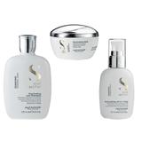 Pachet pentru Stralucire pentru Par Normal - Alfaparf Milano Semi di Lino Diamond Illuminating: Sampon de Stralucire 250 ml, Masca de Stralucire 200 ml, Fluid de Stralucire 125 ml