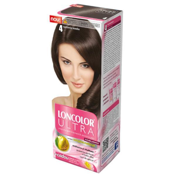 Vopsea de păr loncolor ultra 4 castaniu mediu, 100 ml