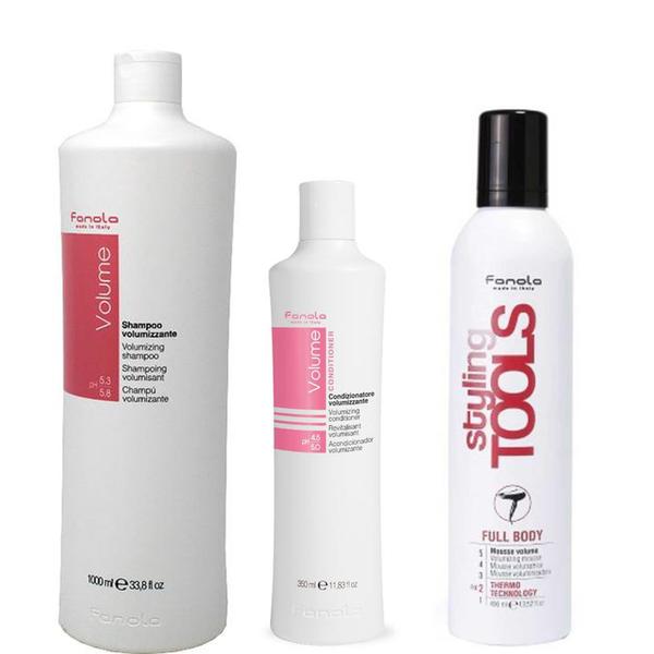 Pachet pentru Volum - Fanola Volume Volumizing: Sampon 1000 ml, Balsam 350 ml, Spuma 400 ml