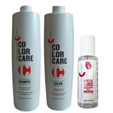 Pachet pentru Protectia Culorii - Compagnia del Colore Color Care: Sampon 1000 ml, Balsam de Par 1000 ml, Fluid cu Cristale 100 ml