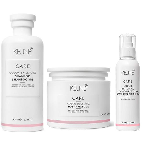 Pachet pentru Par Vopsit - Keune Care Color Brillianz: Sampon 300 ml, Masca 200 ml, Spray 140 ml