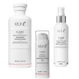 Pachet cu Cheratina - Keune Care Keratin Smooth: Sampon 300 ml, Crema de Par 50 ml, Tratament 140 ml