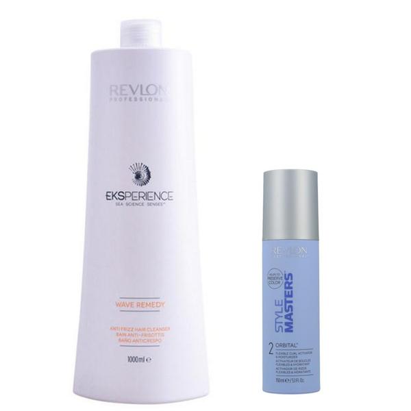 Pachet pentru par cret sau ondulat - revlon professional curl: sampon 1000 ml, crema hidratanta pentru bucle flexibile 150 ml