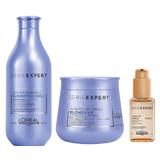 Pachet pentru Par Blond - L'Oreal Professionnel Blondifier Cool: Sampon 300 ml, Masca 250 ml, Ser 50 ml