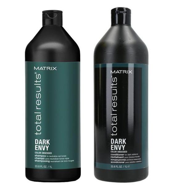 Pachet pentru neutralizarea tonurilor aramii - matrix total results dark envy: sampon 1000 ml, balsam 1000 ml