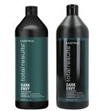 Pachet pentru Neutralizarea Tonurilor Aramii - Matrix Total Results Dark Envy: Sampon 1000 ml, Balsam 1000 ml