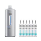 Pachet Anti-Cadere - Londa Professional Scalp Vital Booster: Sampon 1000 ml, Ser Nutritiv 6 x 9 ml