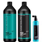 Pachet pentru Volum - Matrix Total Results High Amplify: Sampon 1000 ml, Balsam 1000 ml, Spuma pentru Radacini 250 ml