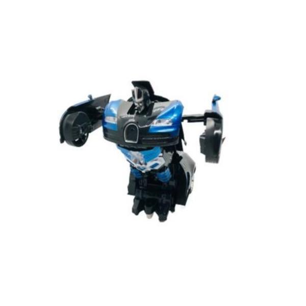 Jucarie Transformer 2in1, masina si robot, cu telecomanda, 30cm, albastru