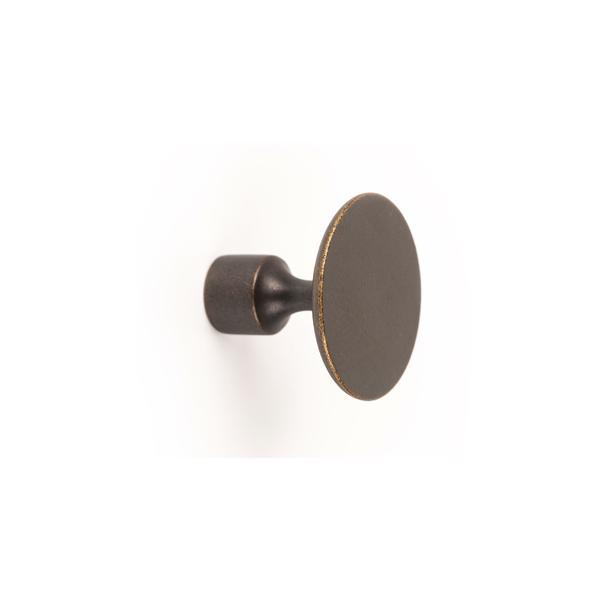 Buton pentru mobilier Floid, finisaj alama antichizata, D:34,8 mm - Viefe