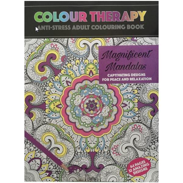 Colour Therapy: Magnificent Mandalas - Carte de colorat pentru adulti, editura Mediadocs
