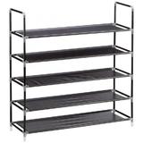 Raft pentru 20 perechi pantofi cu 5 niveluri, Extensibil, Negru - Caerus Capital