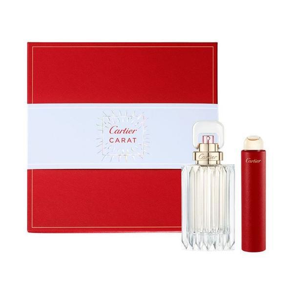 Set cadou cartier carat apa de parfum 100ml + travel spray 15ml