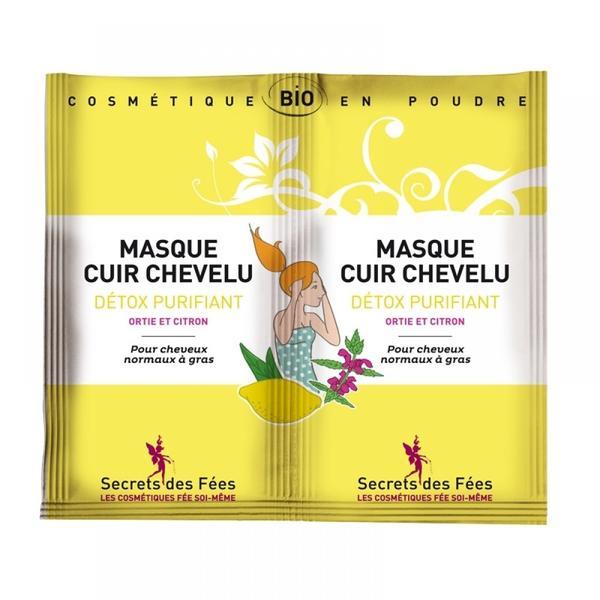 Masca purificatoare si detoxifianta pentru scalp cu urzica si lamaie secrets des fees 2x8g