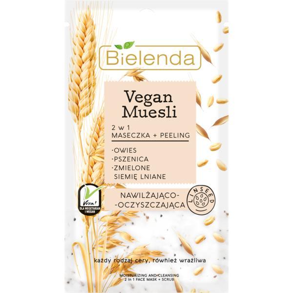 Masca hidratanta 2 in 1 cu ovaz + grau + seminte de in bielenda vegan muesli 8g