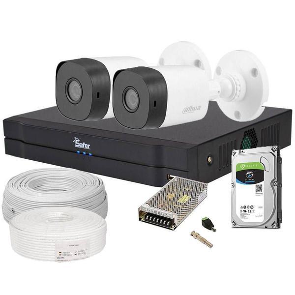 Kit supraveghere video 2 camere, complet, full hd, ir 20m - oem
