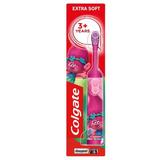 Periuta de dinti electrica, Colgate, Trolls, cu baterie, pentru copii