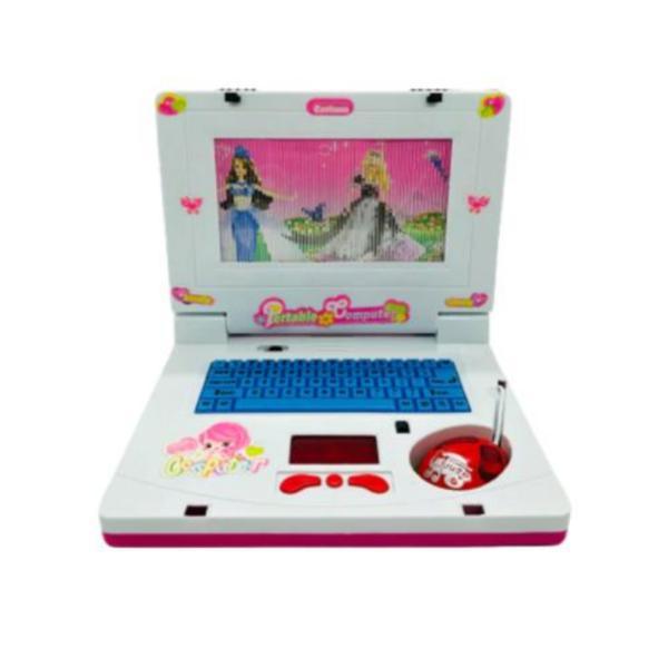 Laptop interactiv pentru copii cu mouse si ecran cu printese, +3 ani roz - Shop Like A Pro