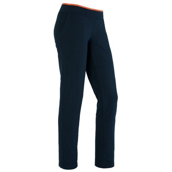 Pantaloni damă, bleumarin cu portocaliu, marime l-40 - lazo