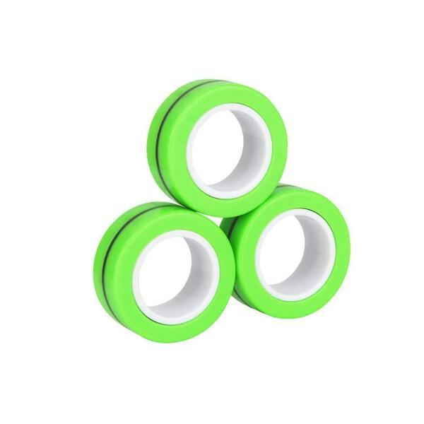 Jucarie antistress inele magnetice, 3 piese, verde - shop like a pro