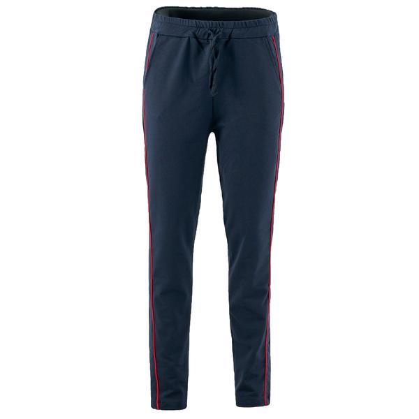 Pantaloni damă, lazo line, bleumarin cu rosu, marime m