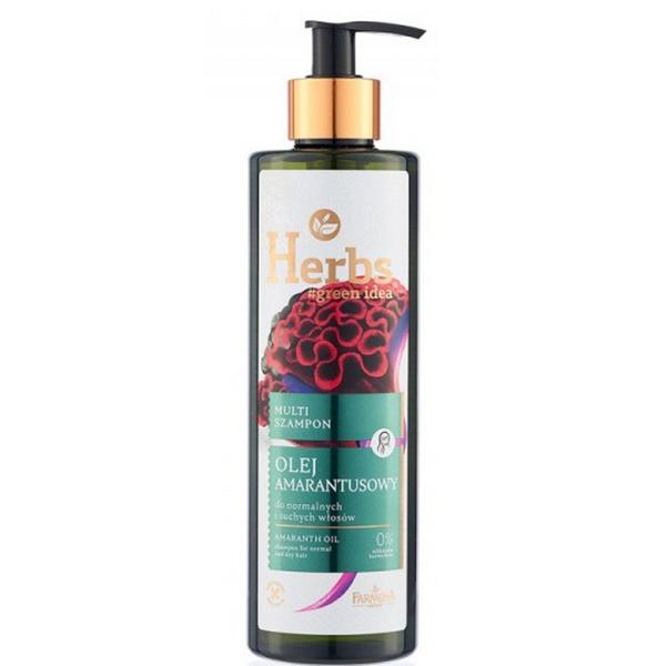 Sampon Multifunctional cu Ulei de Amarant pentru Par Normal si Uscat - Farmona Herbs Shampoo with Amaranth Oil for Normal and Dry Hair, 400 ml